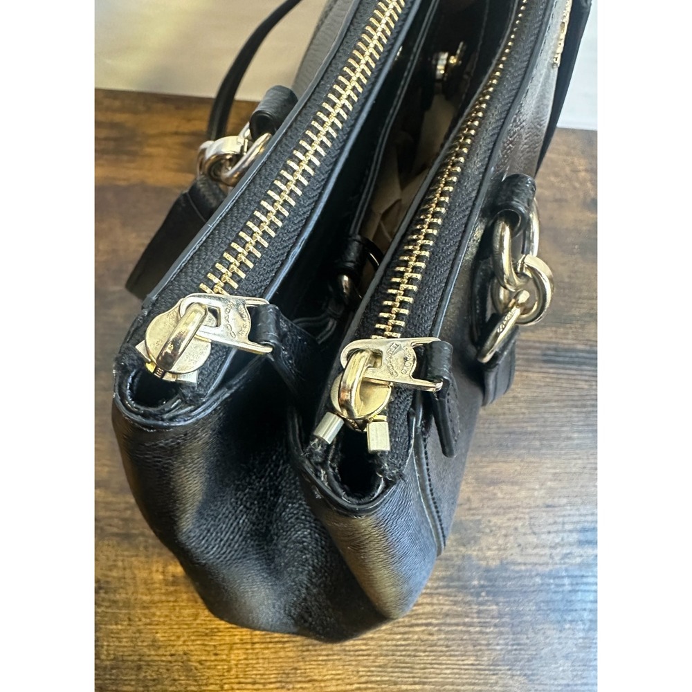 Coach Christie Carryall Blk Crossgrain Leather Satchel Bag F36606 *No Strap - Picture 3 of 16